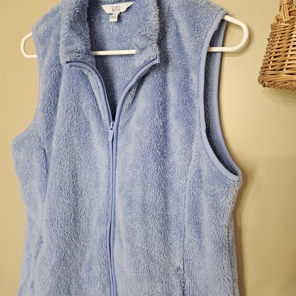 Croft & Barrow Light Blue Fleece Vest Womens Medium Sleeveless Fall Layering - Picture 2 of 8